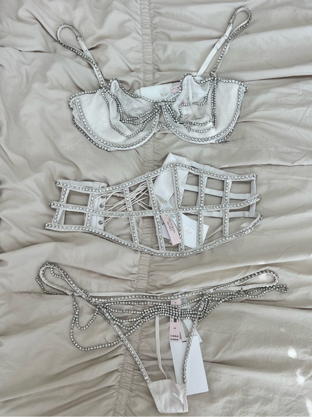 Victoria's Secret Ivory Crystal-Embellished Lingerie Set - Picture 2 of 10